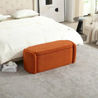 Corduroy Upholstered Storage Ottoman Bench with Safety Hinge for Living Room,Bedroom