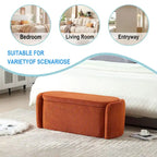 Corduroy Upholstered Storage Ottoman Bench with Safety Hinge for Living Room,Bedroom