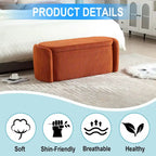 Corduroy Upholstered Storage Ottoman Bench with Safety Hinge for Living Room,Bedroom