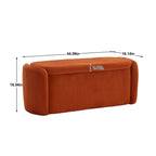 Corduroy Upholstered Storage Ottoman Bench with Safety Hinge for Living Room,Bedroom