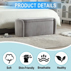 Corduroy Upholstered Storage Ottoman Bench with Safety Hinge for Living Room,Bedroom