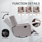 HOMEFUN Upholstered 360 Degree Swivel Rocking Recliner Chair for Bedroom,Living Room