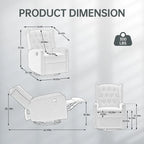 HOMEFUN Upholstered 360 Degree Swivel Rocking Recliner Chair for Bedroom,Living Room