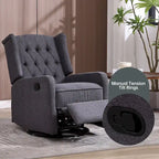 HOMEFUN Upholstered 360 Degree Swivel Rocking Recliner Chair for Bedroom,Living Room