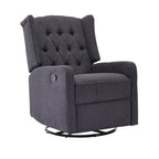 HOMEFUN Upholstered 360 Degree Swivel Rocking Recliner Chair for Bedroom,Living Room
