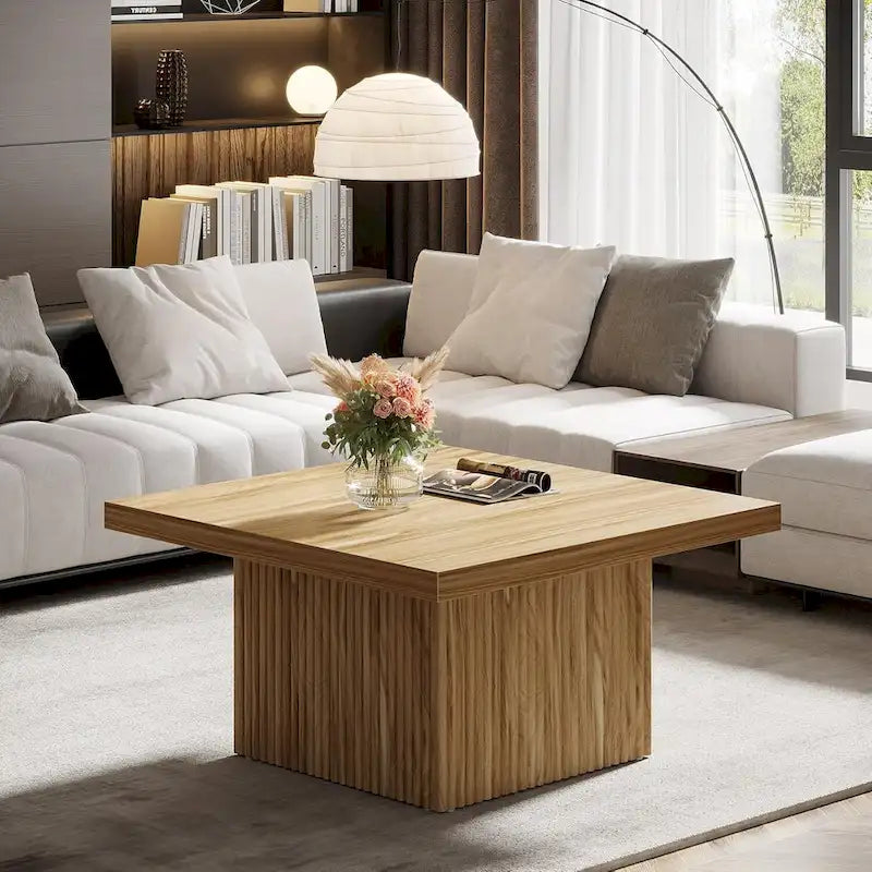 31.5 Inches Square Coffee Table for Living Room Mid-Century Modern Cocktail Table