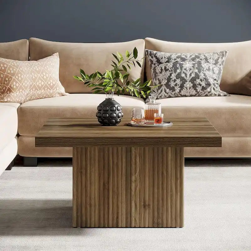 31.5 Inches Square Coffee Table for Living Room Mid-Century Modern Cocktail Table