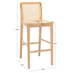 SAFAVIEH Home Benicio 29-inch Rattan Bar Stool [SET of 2] - 19Wx23Dx42H
