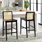 SAFAVIEH Home Benicio 29-inch Rattan Bar Stool [SET of 2] - 19Wx23Dx42H